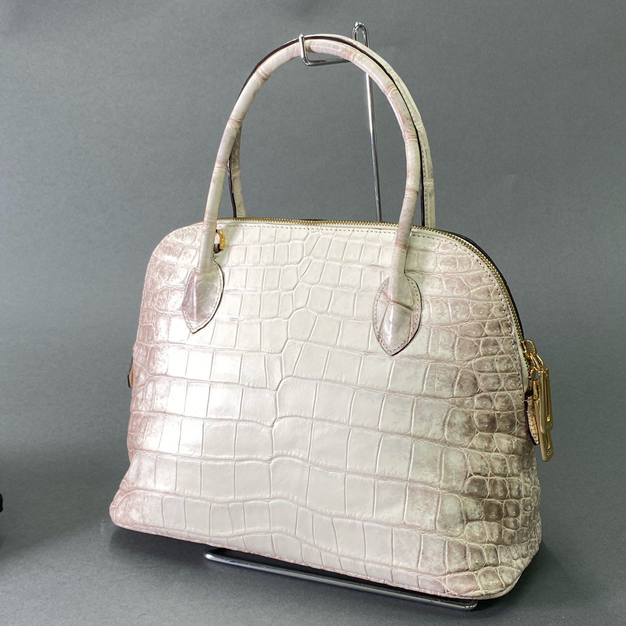 Fe18 【極美品】定価143万 JRA認定 COCOCLELUX GOLD 5スター ココセリュックス ゴールド  ヒマラヤクロコダイル 2way オーバル ハンドバッグ ショルダーバッグ レディース 女性用 鞄