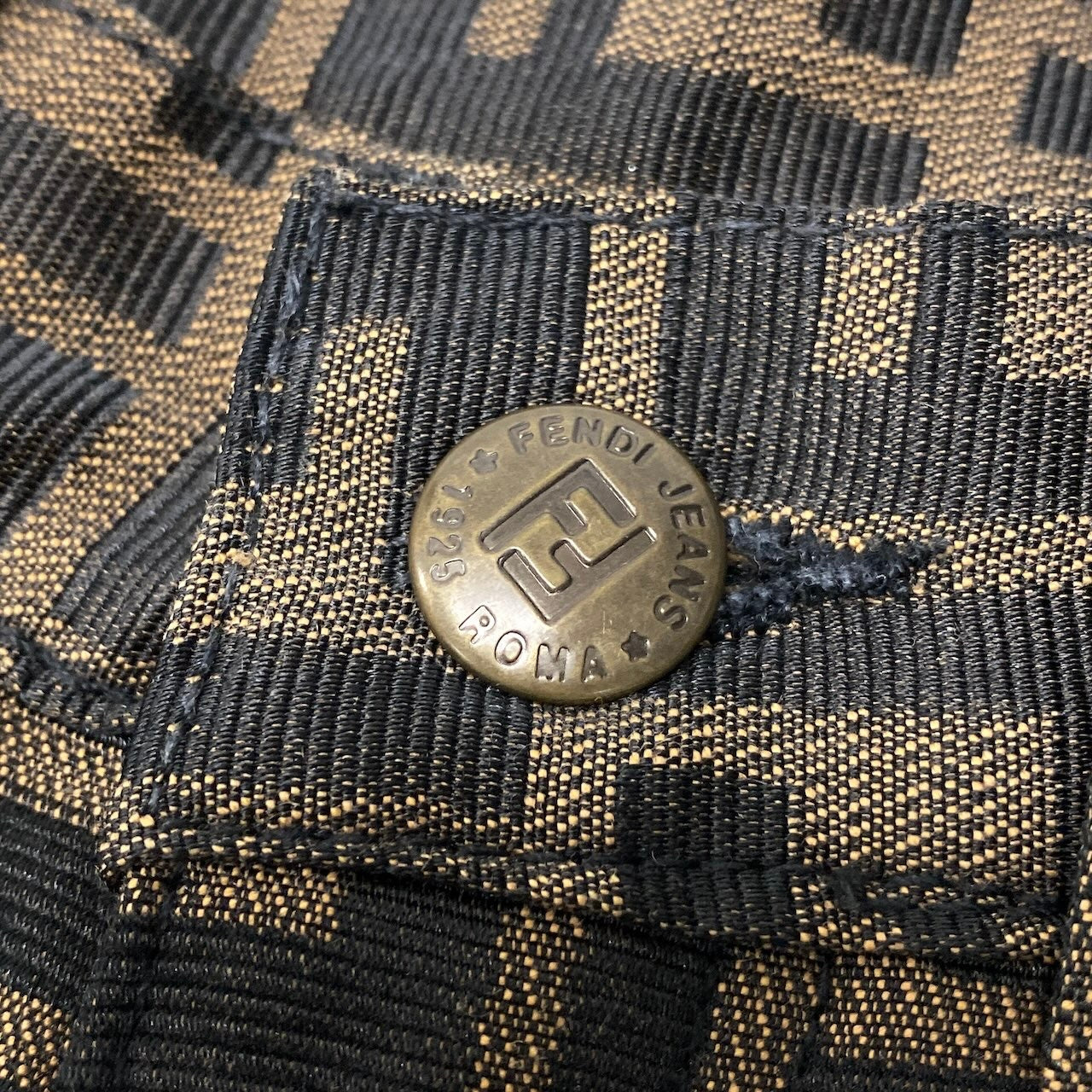 If6 FENDI フェンディ ズッカ柄 ロングパンツ FF柄 28インチ ブラウン レディース 女性用k02i