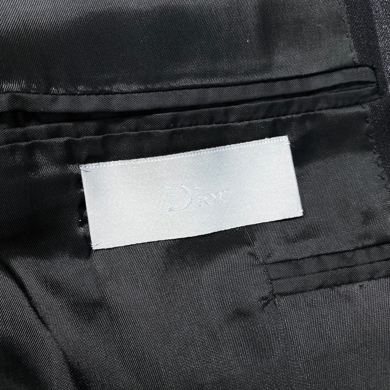 13f15 Dior HOMME ディオール オム 2004年AW エディ期 グラデーションストライプ テーラードジャケット サイズ46 ブラック グレー ウール100％ メンズ 紳士服u02t