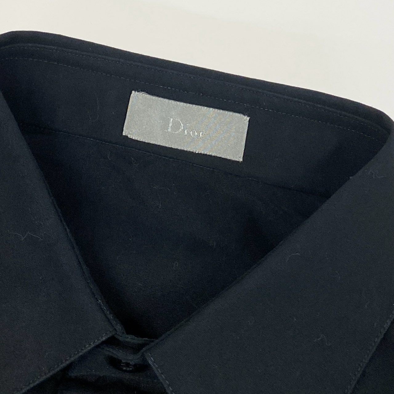 13l27 Dior HOMME ディオールオム 2007AW エディ期 長袖シャツ ドレスシャツ トップス 39 ブラック コットン メンズ 男性用u02t