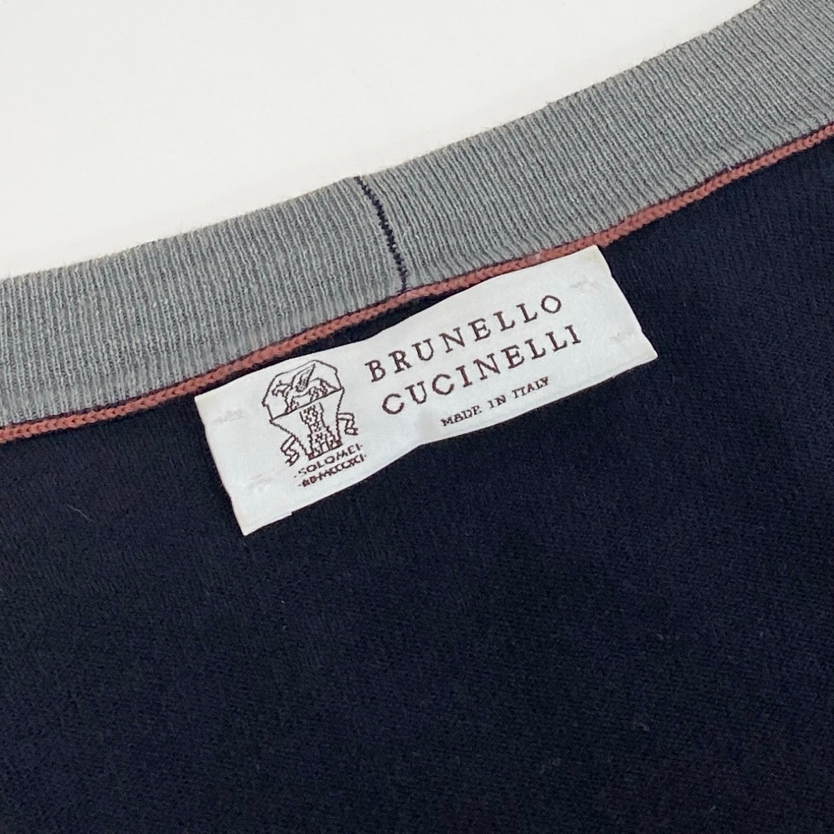 Me25 BRUNELLO CUCINELLI ブルネロクチネリ ハイゲージ ニットカーディガン サイズ48 ネイビー コットン100％ メンズ 紳士服k02i
