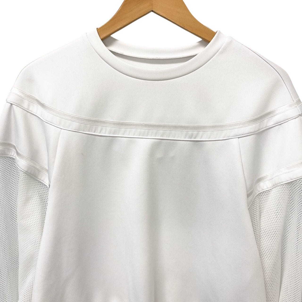 69c2 ADORE アドーア メッシュコンビダンボール 長袖 クルーネックTシャツ レディース女性服 531-5160313 サイズ38 ホワイトu02t