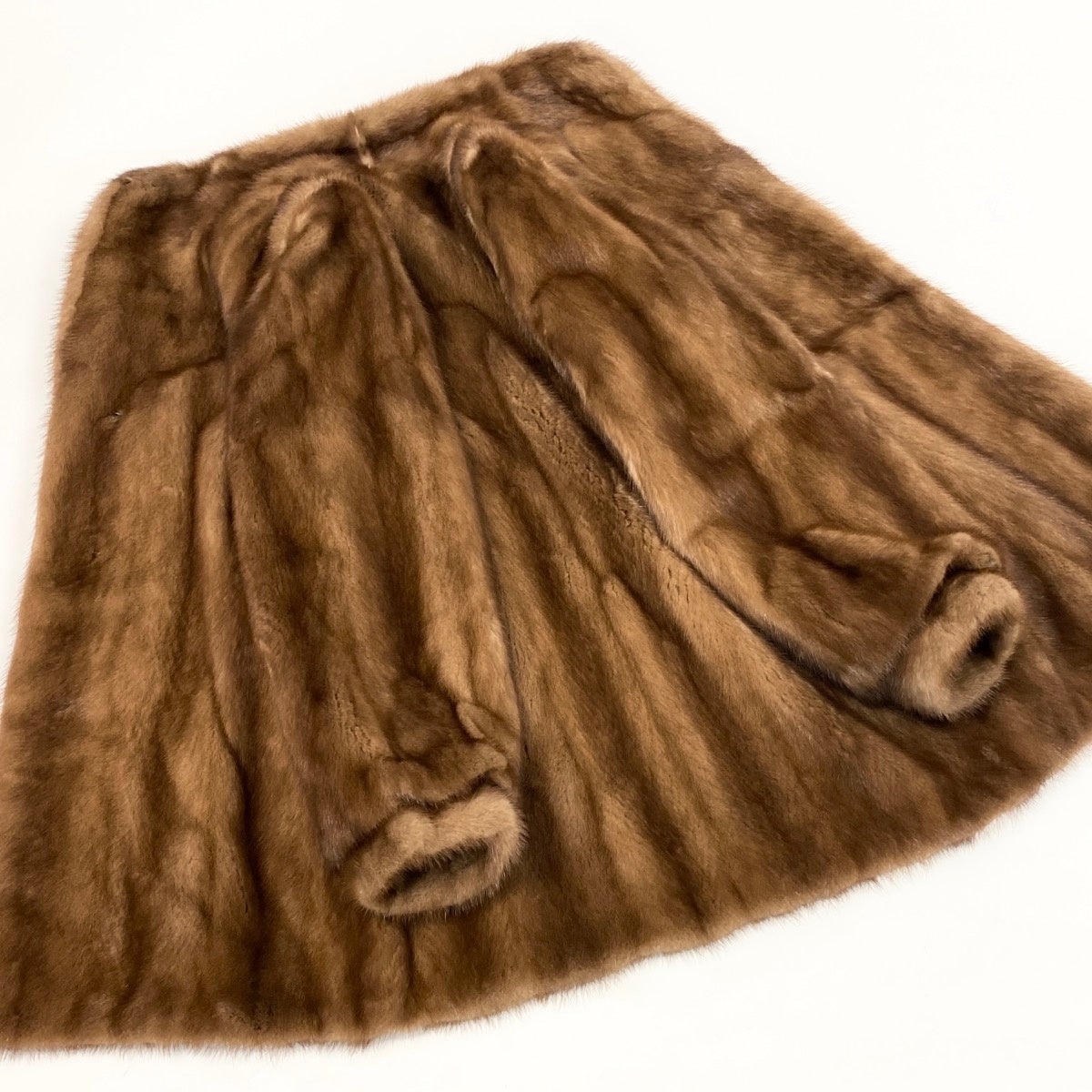 85g8 裏豪華刺繍 パステルミンク ロングファーコート サイズ11 茶系 本毛皮 Mink Fur Long Coatt18r