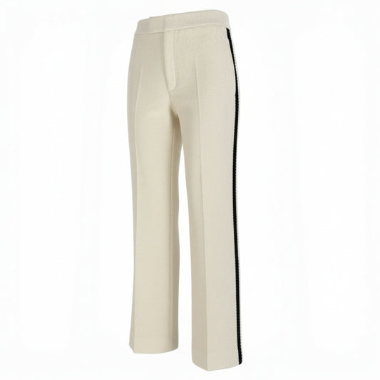 Ib11【美品】GUCCI グッチ ツイードスラックスパンツ サイドライン インターロッキングG ボトムパンツ 48サイズ アイボリー メンズ 男性用k02i