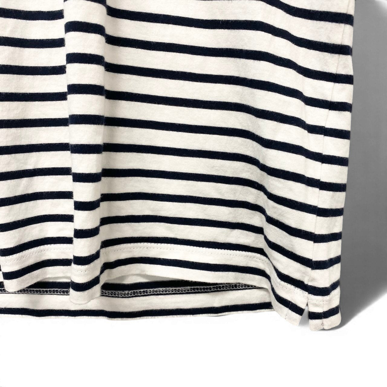 32g2 BRUNELLO CUCINELLI ブルネロクチネリ SLIM FIT レイヤード ボーダーTシャツ 半袖カットソー サイズS ホワイト ネイビー コットン100％ メンズ 紳士服u02t