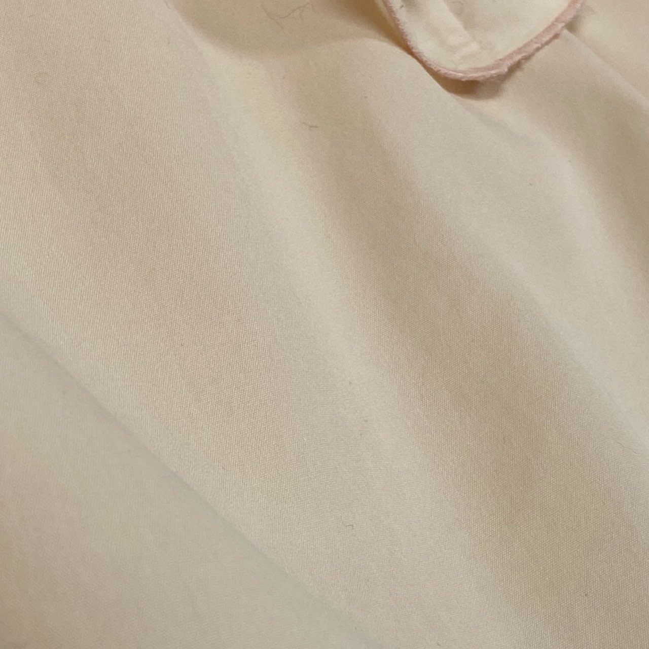 Cb9 CHANEL シャネル パールボタン フリルブラウス ノースリブ トップス ベージュ系 シルクコットン レディースta1