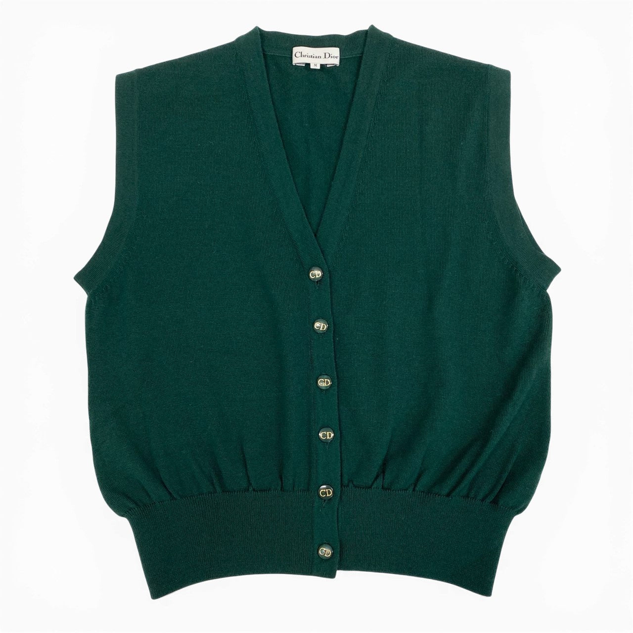 4a4 Vintage Christian Dior ヴィンテージ クリスチャンディオール CD Logo Button Wool Knit Vest ウール ニットベスト Size M レディース 女性用k02i