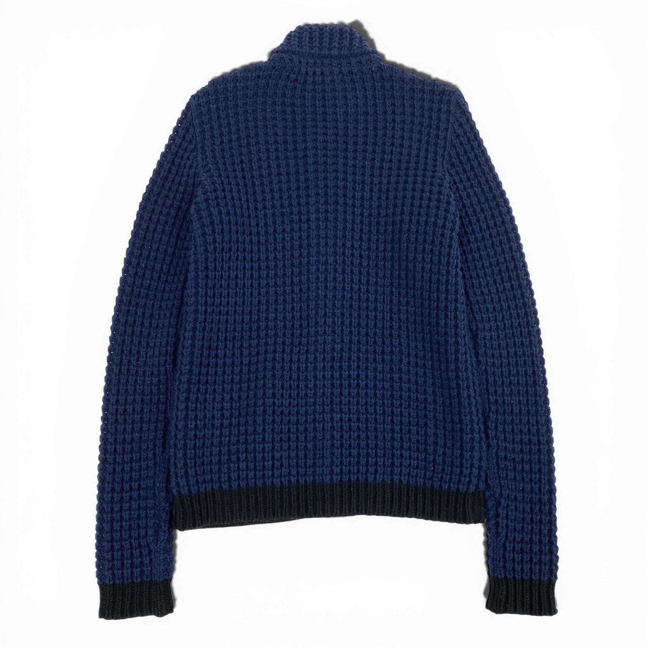 25L22 EMPORIO ARMANI エンポリオアルマーニ EA7 ドライバーズニット ジップアップニット ニットブルゾン PLG03M PL02M Sサイズ ブルー ブラック メンズ 男性用o07t