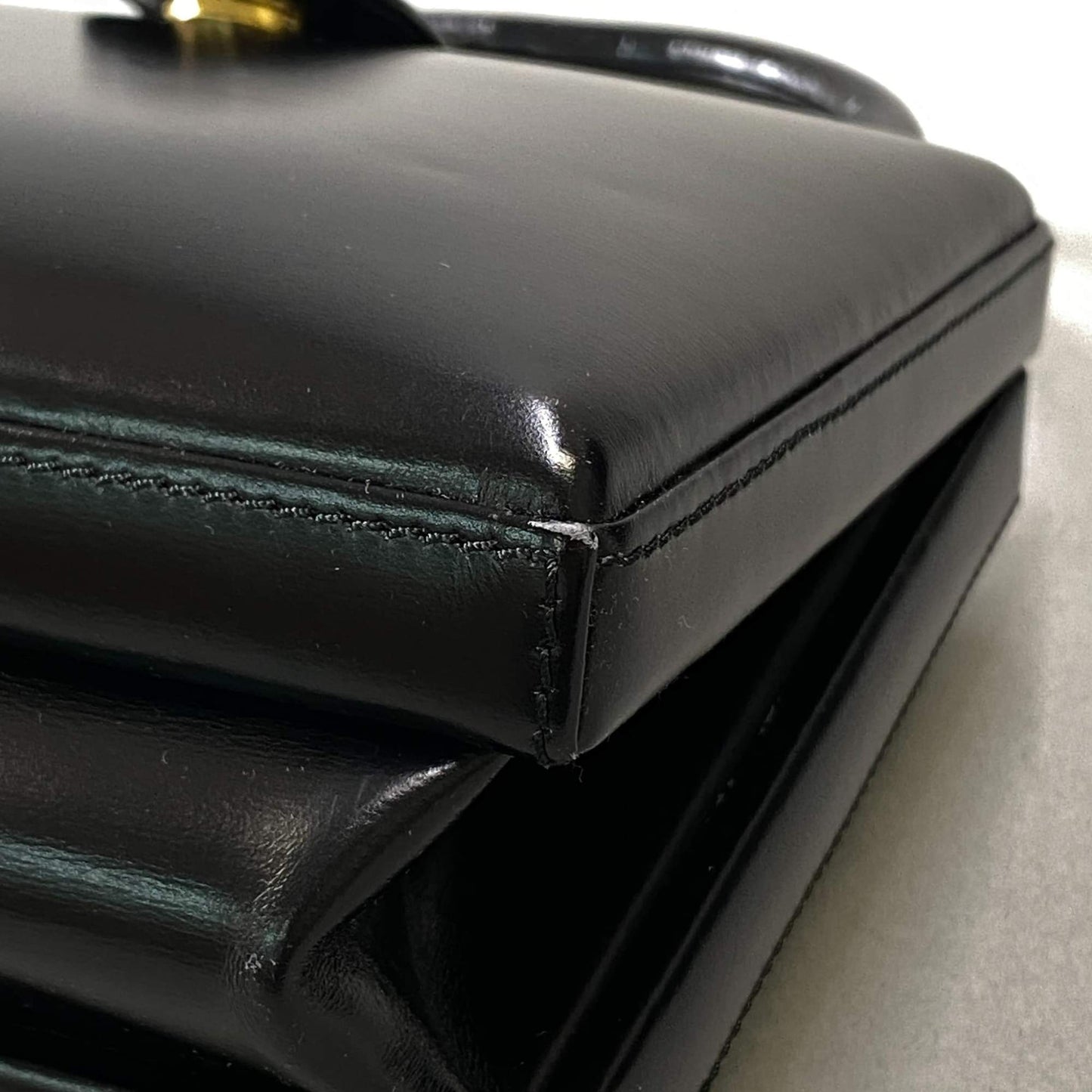 L10 【美品】LOEWE ロエベ vintage ヴィンテージ ハンドバッグ アナグラムロゴ ブラック レザー handbag vintage レディース 鞄k02i