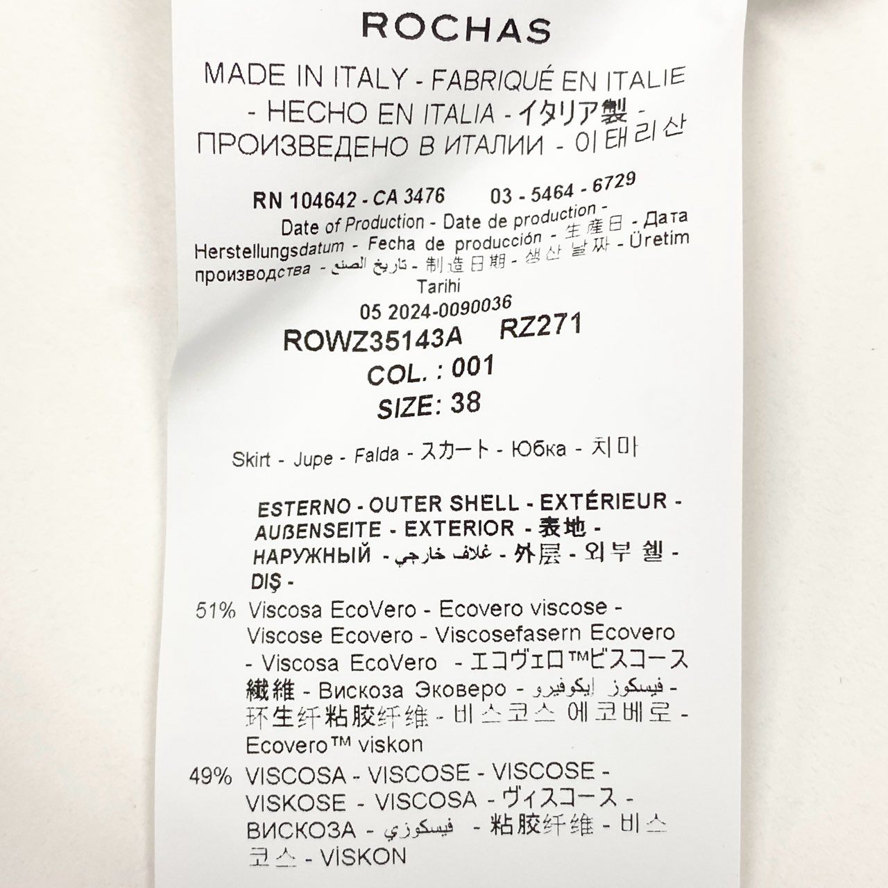 Eb10 【新品保管品】ROCHAS ロシャス 2024 フローラルプリント フレアスカート 38サイズ ブラック レディース 女性用k02ik02i