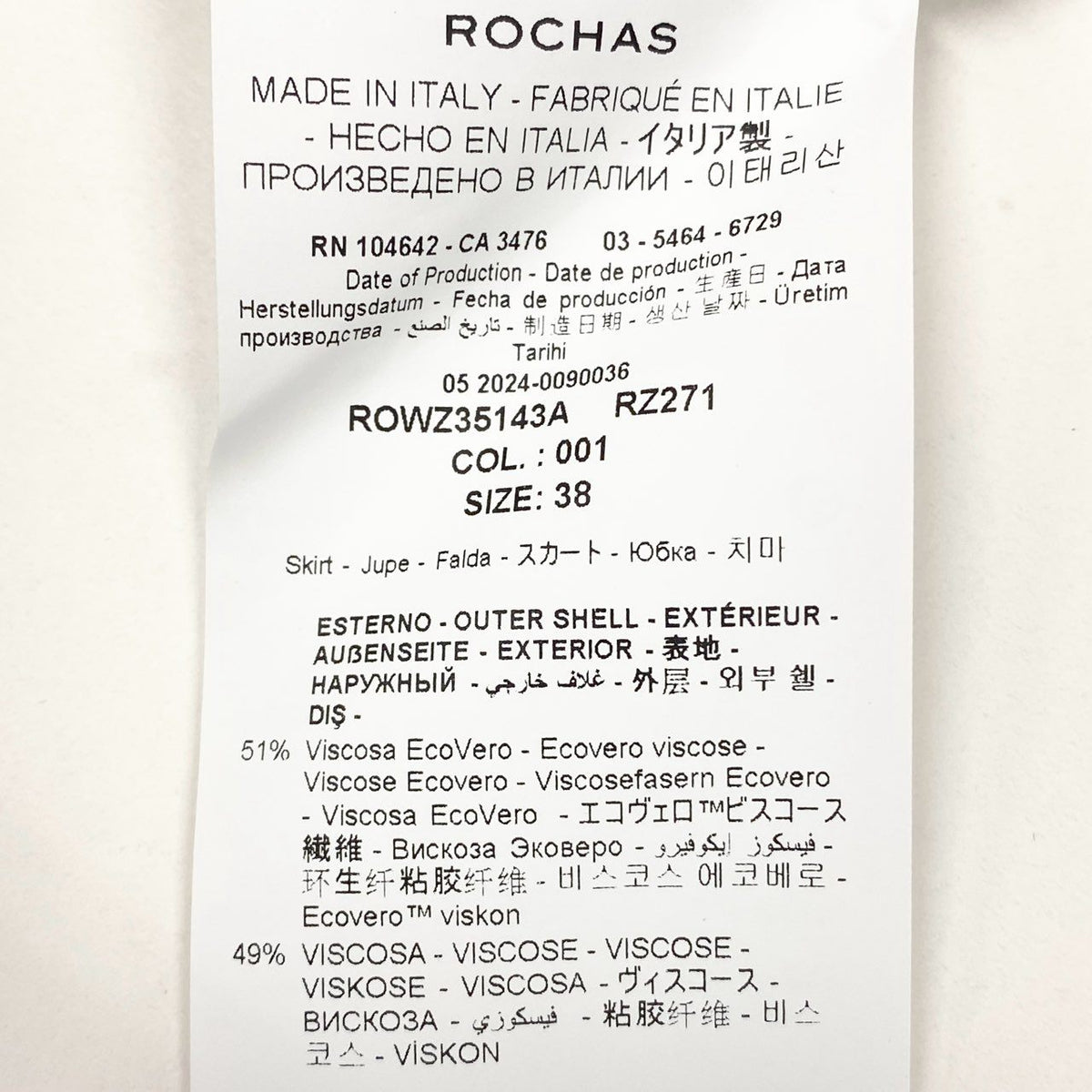 Eb10 【新品保管品】ROCHAS ロシャス 2024 フローラルプリント フレアスカート 38サイズ ブラック レディース 女性用k02ik02ik02i