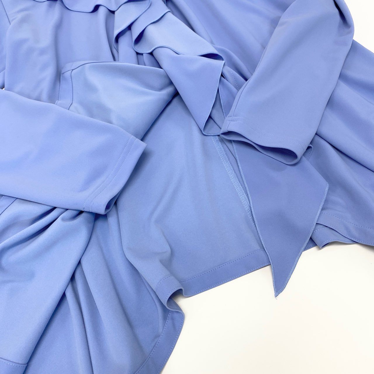 52k23《美品》 TOKUKO 1er VOL トクコプルミエヴォル ロングスリーブジャケット フリル カーディガン チュニック丈 レディース 女性用 9  パープル系u02t