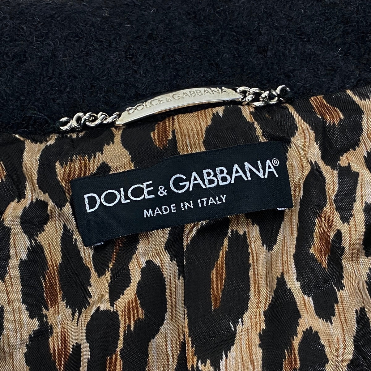 i25 DOLCE＆GABBANA ステンカラーコート DGロゴボタン イタリア製 ブラック レディース 女性用u02t