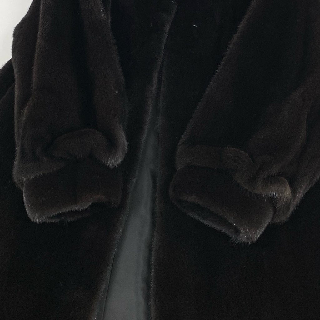 10L15 BLACKGLAMA ブラックグラマ 最高級毛皮 マホガニーミンク ロングコート サイズF ブラック MINK FUR ポケット有t18r