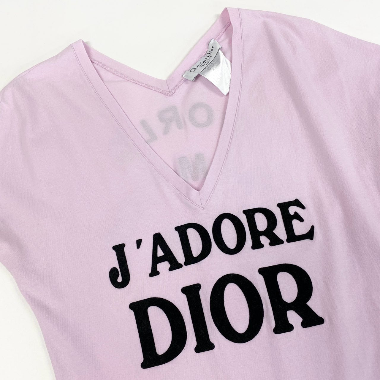 Ib2 Christian Dior クリスチャンディオール ガリアーノ期 J’ADORE ロゴ 半袖Tシャツ カットソー 3H16155400 38 ピンク コットン レディースu02t