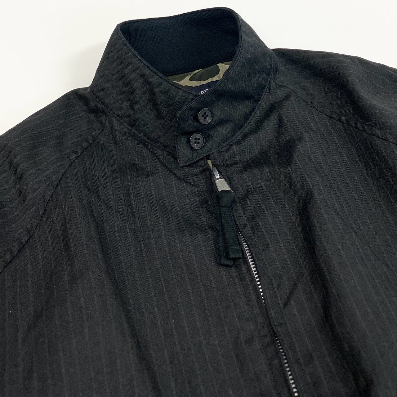 Ab9 《極美品》 COMME des GARCONS HOMME コムデギャルソンオム 2022年 ヘリンボーン ストライプ スイングトップ ブルゾン HK-J006 S ブラック系 メンズk02i