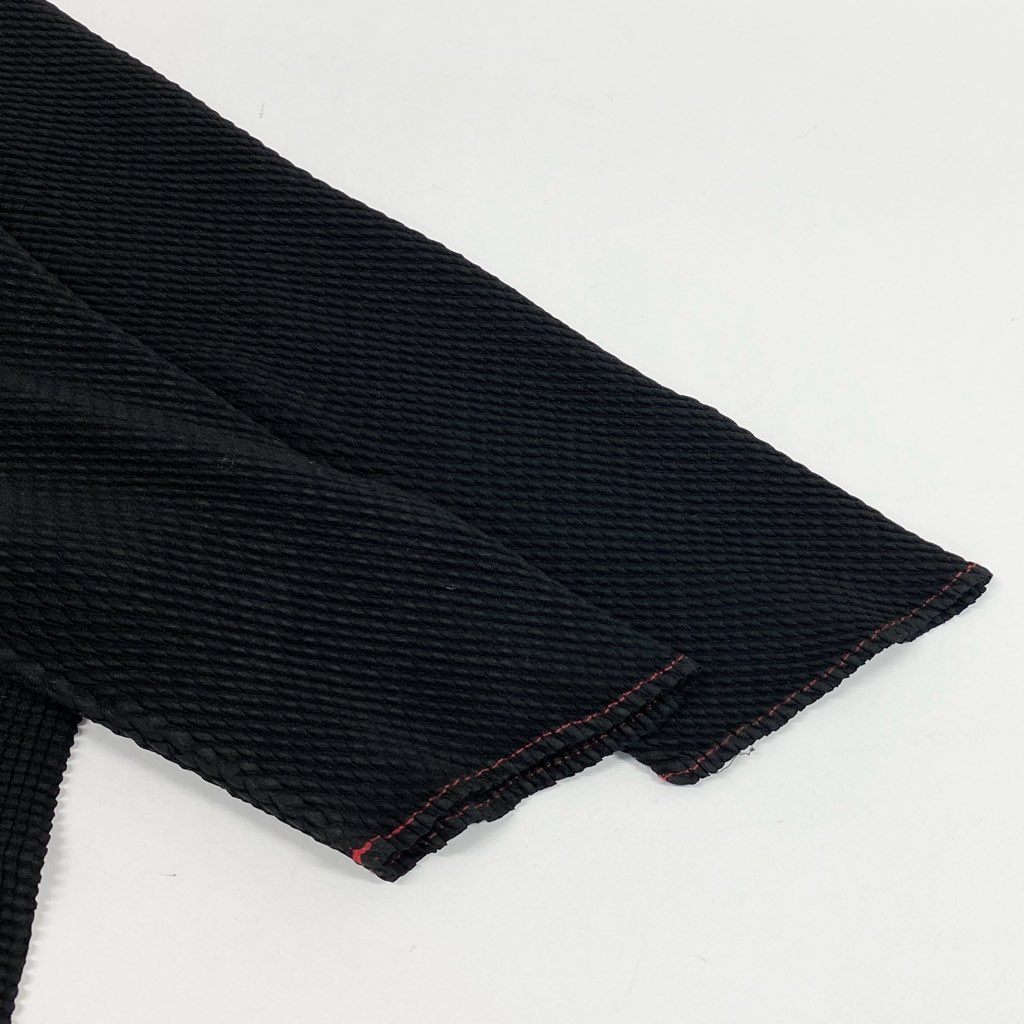 Al27【美品】ISSEY MIYAKE PLEATS イッセイミヤケ プリーツ 半袖カットソー ハイネックカットソー ブロックチェック  PP68FK715 3サイズ ブラック レッド ポリエステル100％ レディースk02i