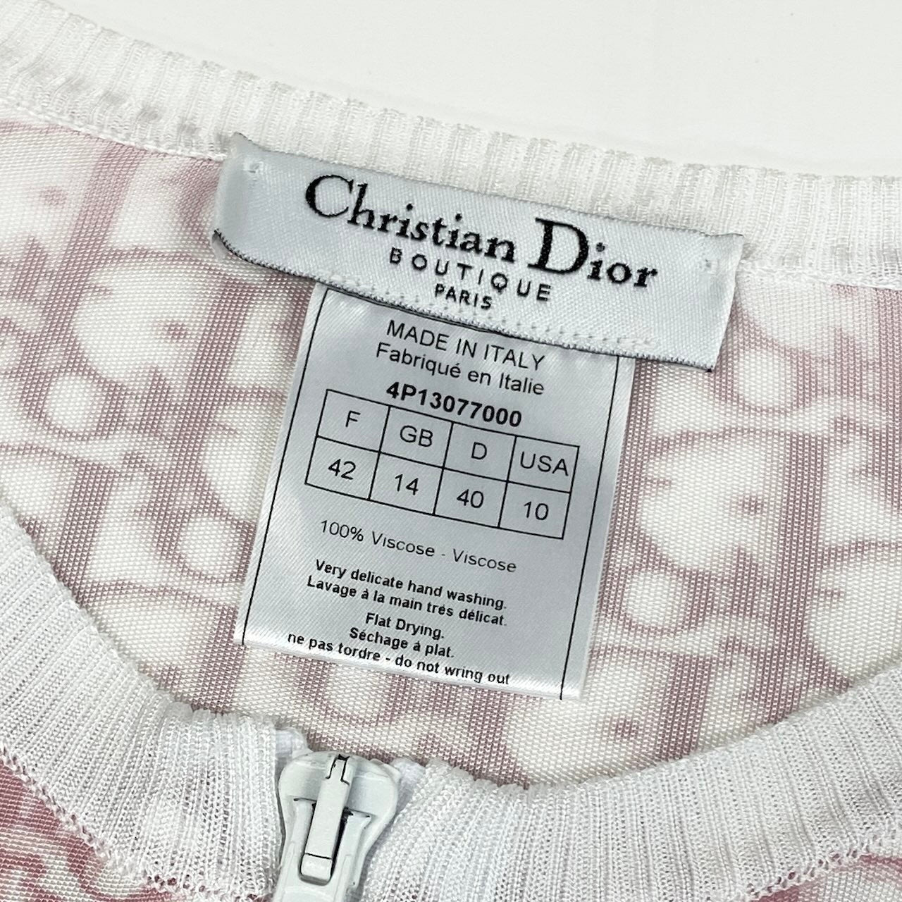 e7 Christian Dior クリスチャンディオール トロッター ジップアップジャケット  4P13077000 42 ピンク レーヨンu02t