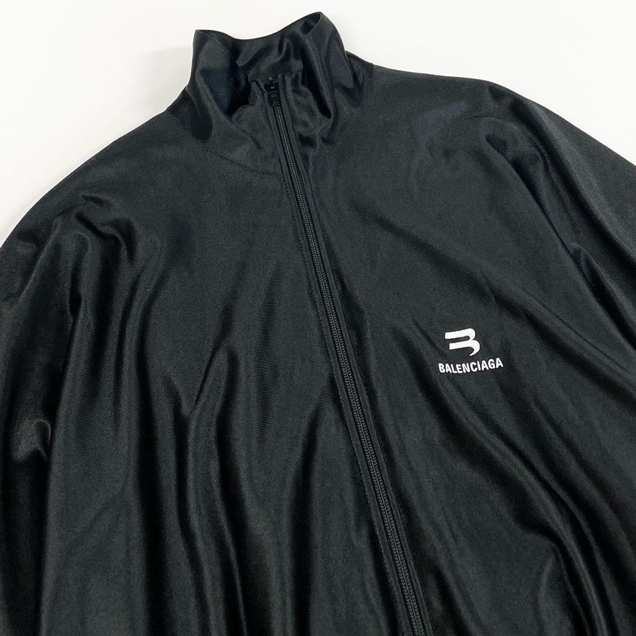 67b3 BALENCIAGA バレンシアガ トラックシャツジャケット シャイニースポーツジャージー ブルゾン M095 659071 TJV20 0サイズ ブラック メンズo07t