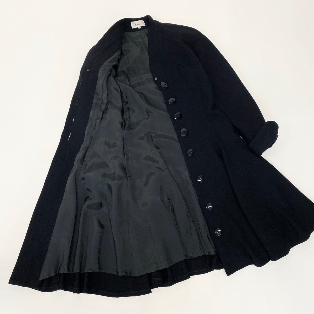 Eg8 Miss Dior ミスディオール Aライン フレアコート サイズM ブラック ウール100％ レディース 女性用o07t