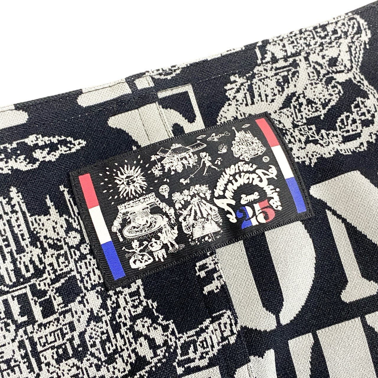 64a27 TOKUKO 1er VOL トクコプルミエヴォル 25周年記念モデル Aライン ノースリーブワンピース 総柄プリント ストレッチ素材 9 ブラック レディース 女性用u02t