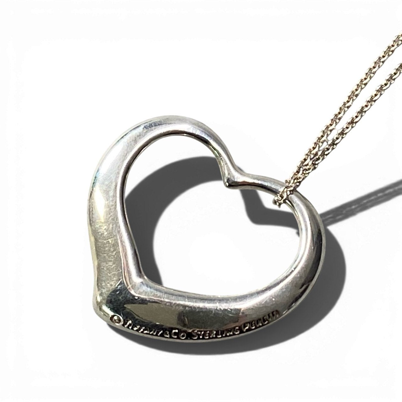 b2 Tiffany&Co ティファニー ラージオープンハート ネックレス シルバー 925 15g トップ3.5cm Large Open Heart Necklacet18r