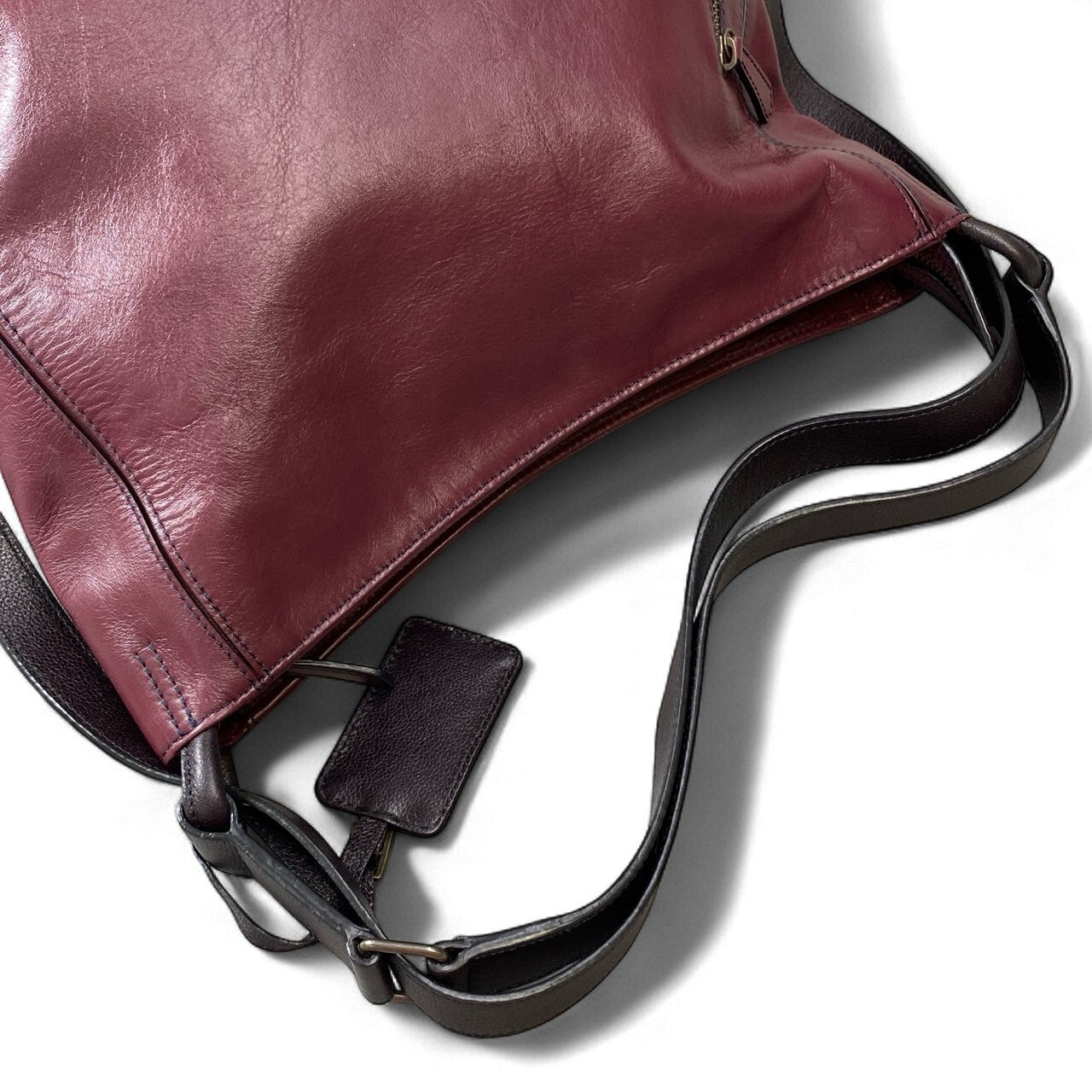 ak18 MOTHERHOUSE マザーハウス ヨゾラ L ショルダーバッグ リュック A4 ワインレッド レザーk02i