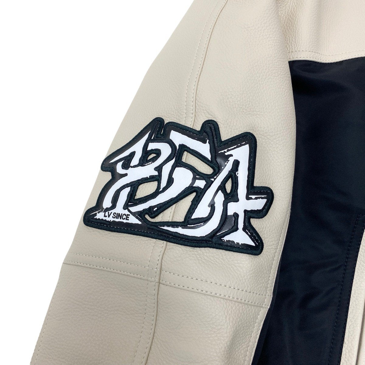 Mf19《未使用品》 LOUIS VUITTON ルイヴィトン 24SS カリグラフィー レザー × ナイロン ジャケット Calligraphy Leather Nylon Jacket サイズ50 ホワイト ブラックt18r