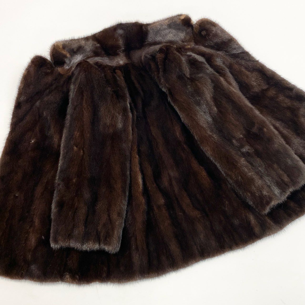 7b22 palody マホガニーミンク ファーコート サイズ11 ブラウン 本毛皮 Mink Fur Coat フロントホックt18r