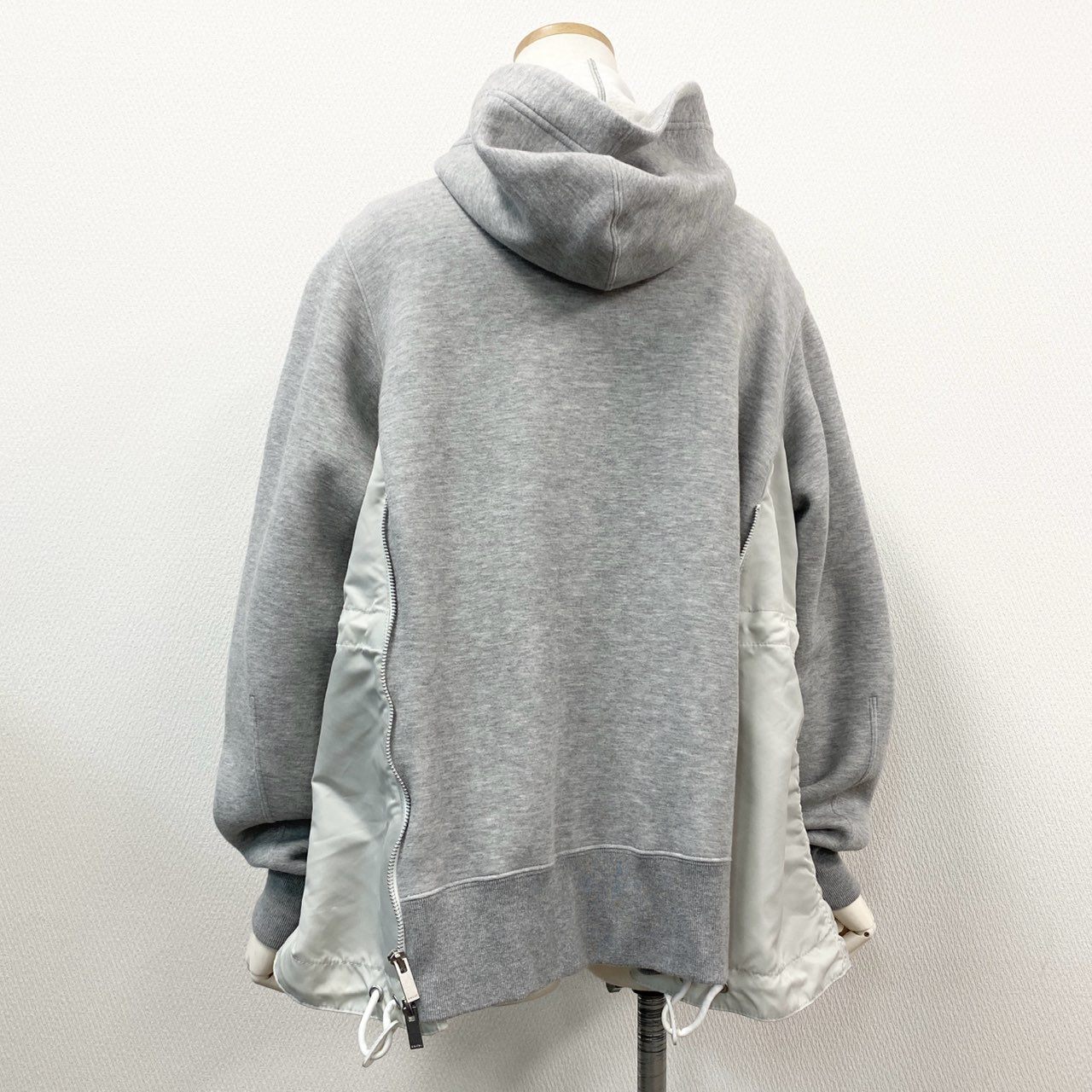 56l18 sacai サカイ Sponge Sweat × MA-1 Zip Up Hoodie ドッキングパーカー SCW-070 3 グレー AD2022 再構築 日本製