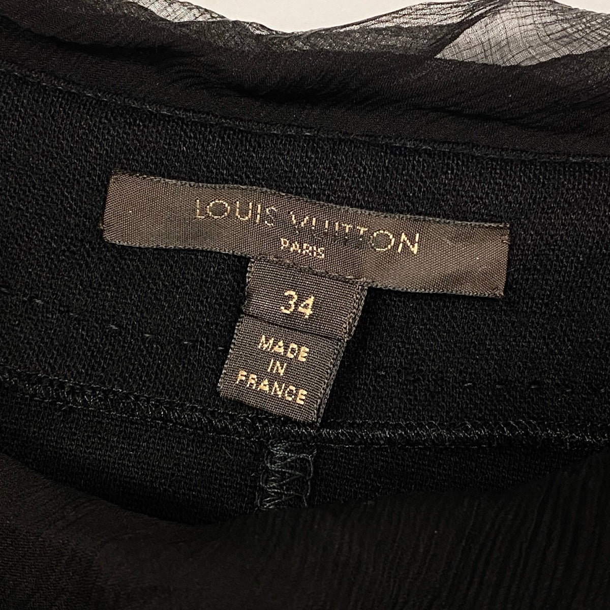 Ei4 【美品】 LOUIS VUITTON ルイヴィトン ショートスリーブ ニットワンピース ボウタイリボン サイズ34 ブラック レディースk02i