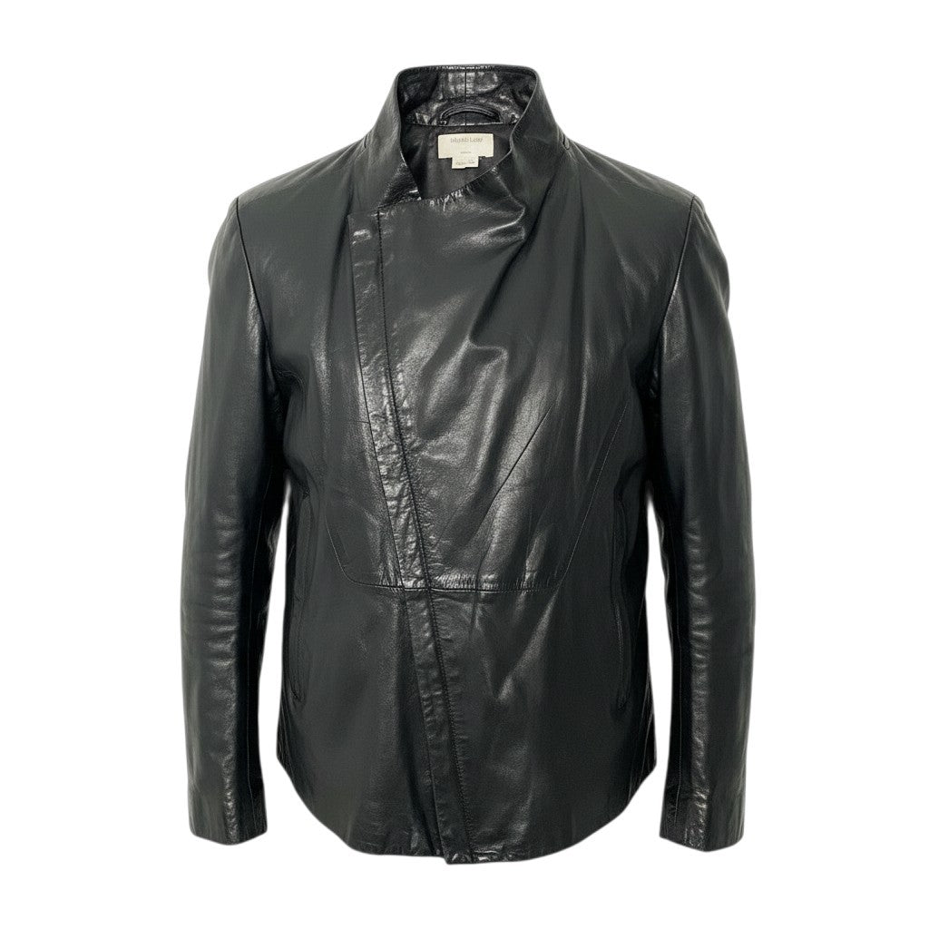 25e10 HELMUT LANG レザーラーダースジャケット ジップレザージャケット 17-9104001 XSサイズ ブラック 羊革 メンズ 男性用k02i