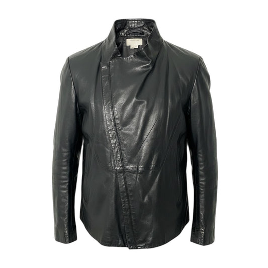 25e10 HELMUT LANG レザーラーダースジャケット ジップレザージャケット 17-9104001 XSサイズ ブラック 羊革 メンズ 男性用k02i