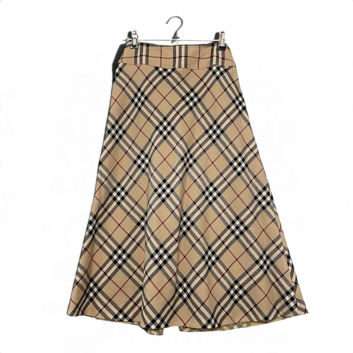 45j15 BURBERRY LONDON バーバリー ノバチェック スカート サイズ36 ベージュ Nova Check Skirtt18r