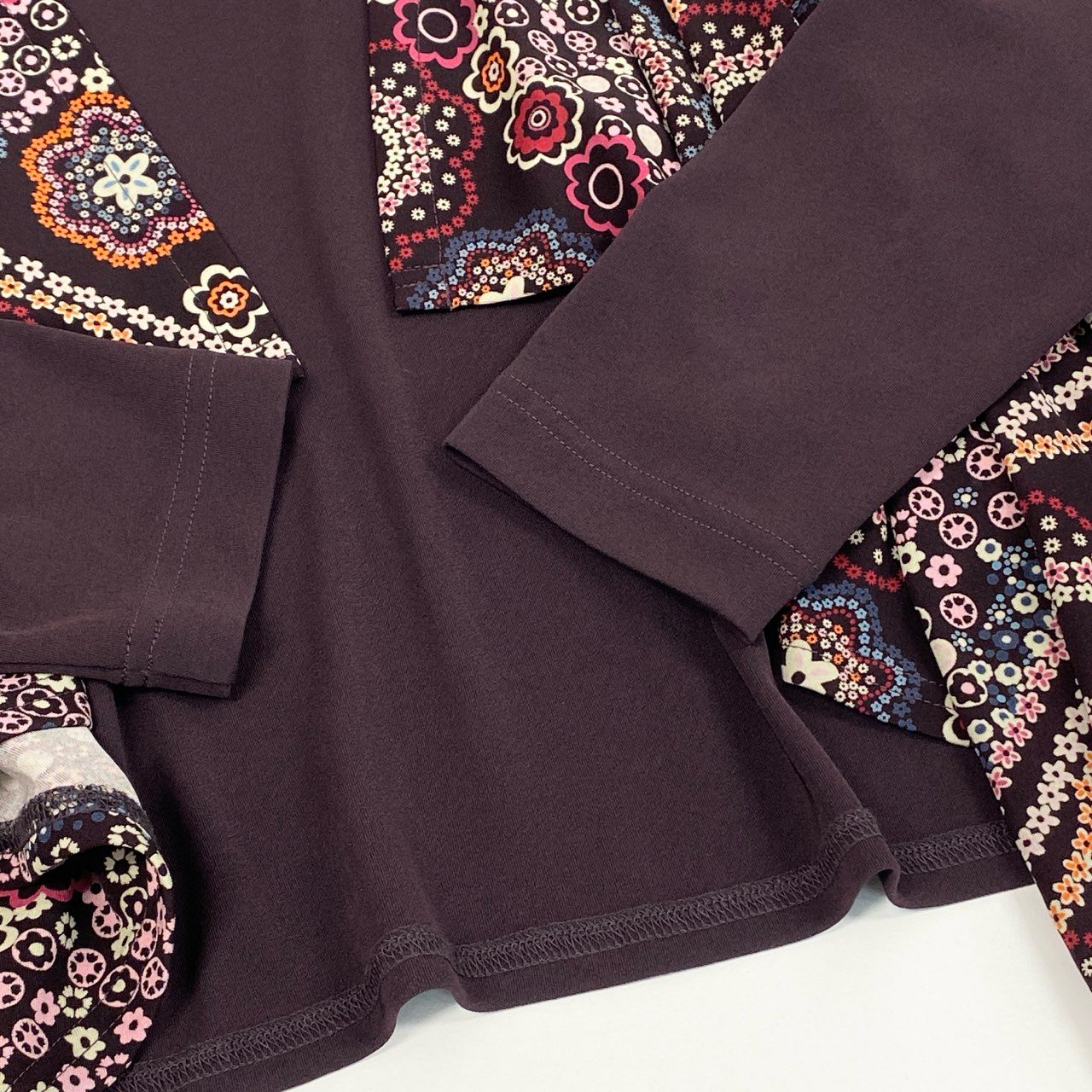 45k26 《美品》 TOKUKO 1er VOL トクコプルミエヴォル ノーカラー 長袖カーディガン 羽織 花柄プリント レディース 女性用 9 パープルu02t