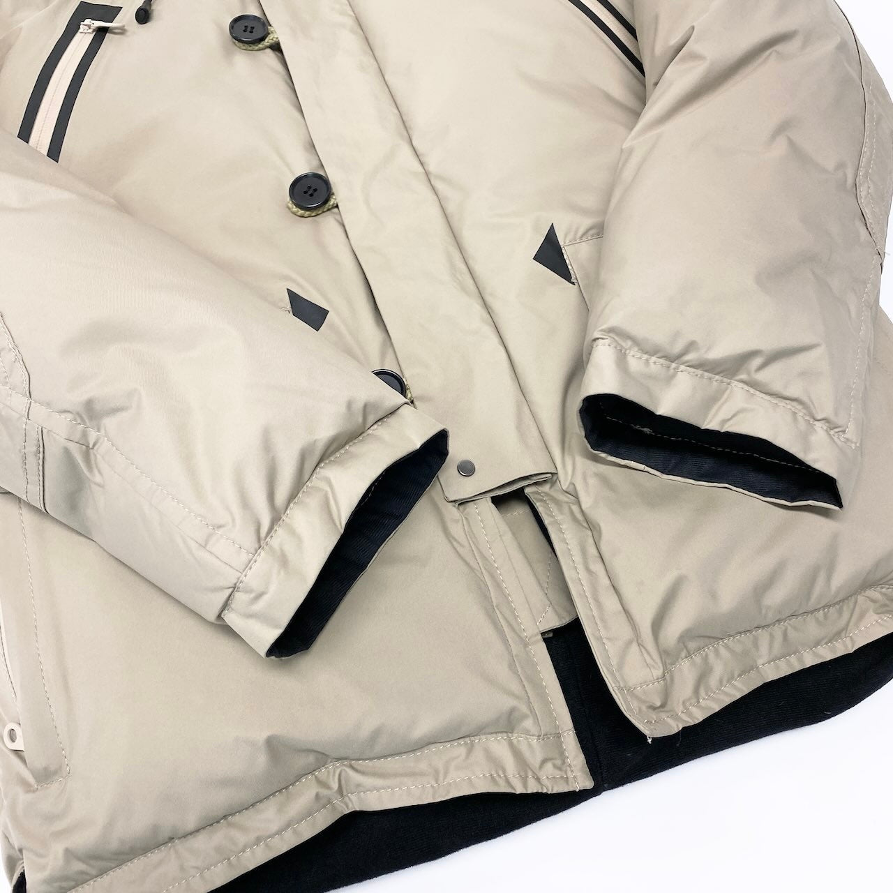 53c10 MINOTAUR ミノトール フーディーダウンジャケット ミリタリーダウン アウター Mサイズ ベージュ ナイロン100％ メンズ 男性用o07t