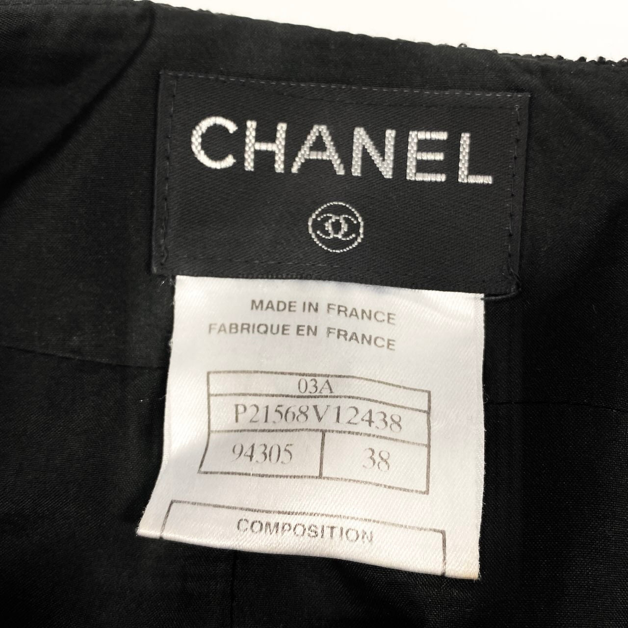 e11 CHANEL 2003FW ツイードタイトスカート ココマーク P21568V12438 94305 38サイズ ブラック レディース 女性用k02i