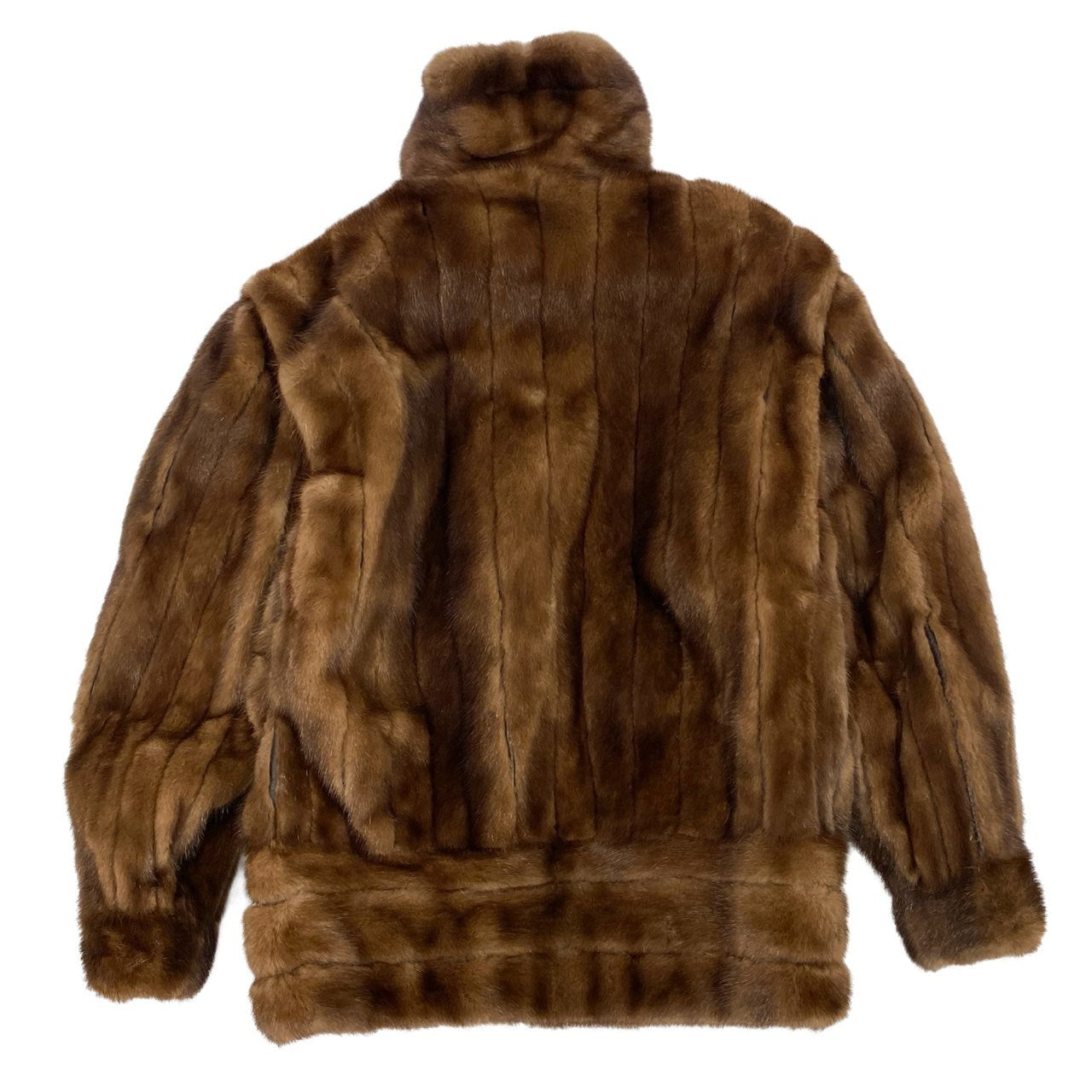 23l1 EMBA エンバ スカンブラウンミンク レアデザイン コート 11号 ブラウン 本毛皮 デミバフ ジャケット MINK FUR リアルファーt18r