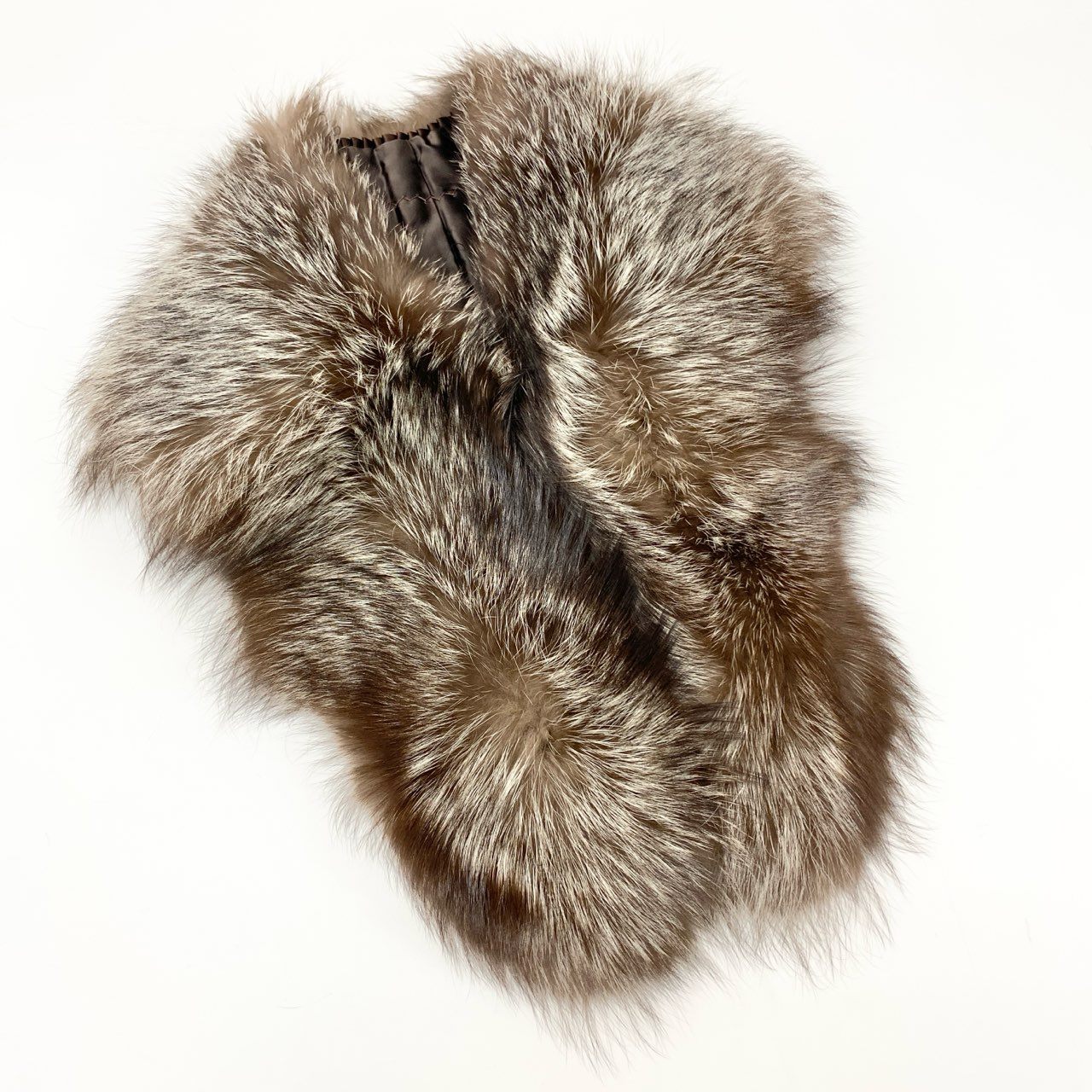 86j23 最高級毛皮 シルバーフォックス 毛皮マフラー ティペット 衿巻き ブラウン系 フォックスファー レディース ボリューム◎u02t