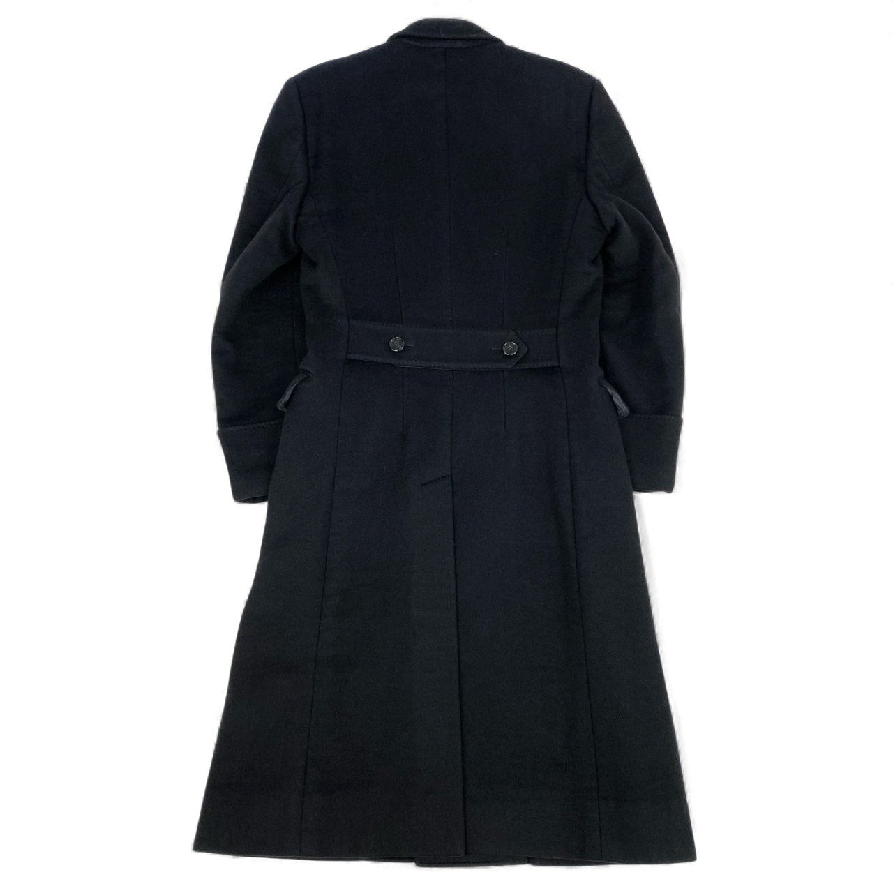 14Ⅼ1《美品》 DOLCE&GABBANA ドルチェアンドガッバーナ カシミヤ ダブルフェイスロングコート サイズ46 ブラック CASHMERE LONG COATt18r