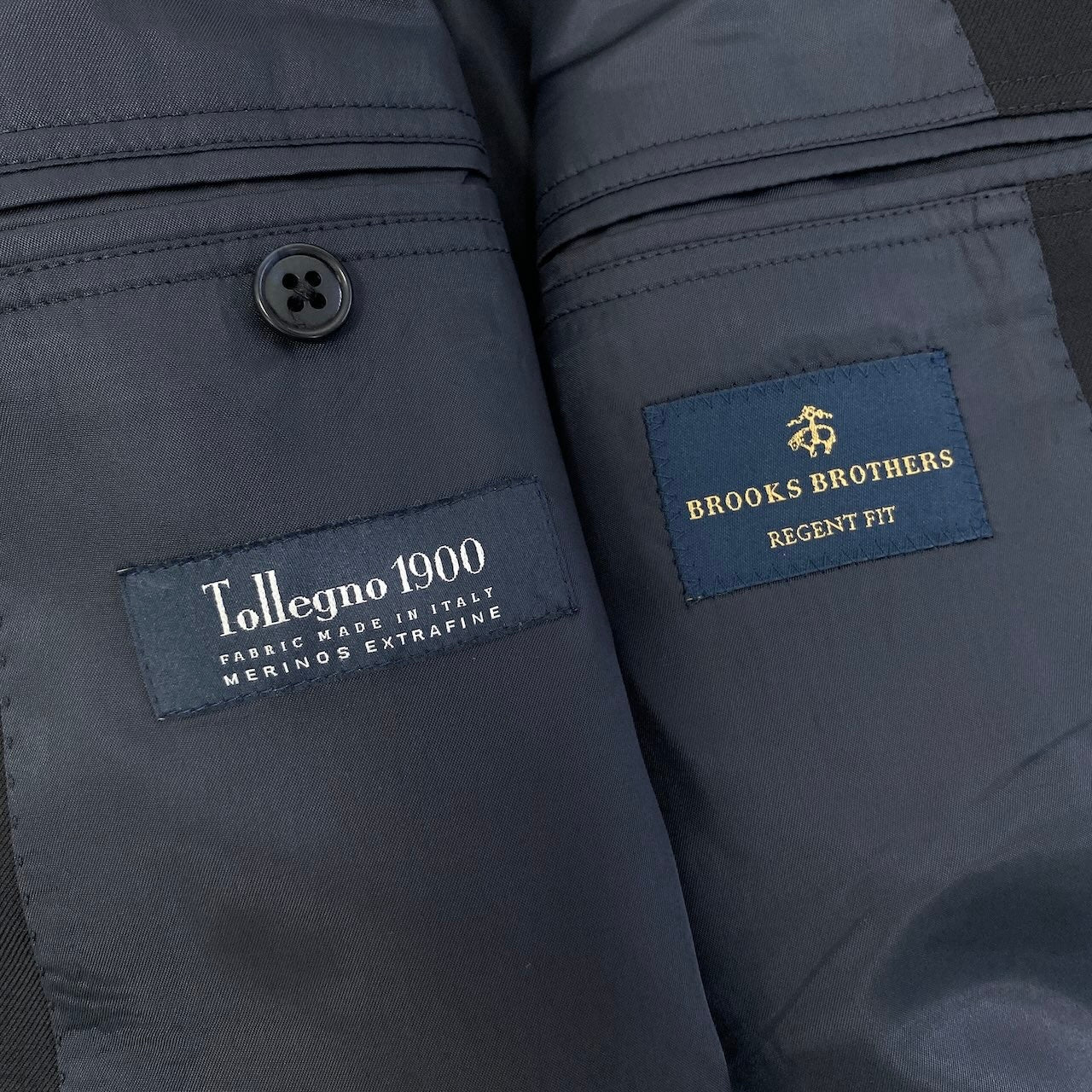 69d30 BROOKS BROTHERS ブルックスブラザーズ Tollegno1900 イタリア製生地 REGENT FIT テーラードジャケット 紺ブレザー 金ボタン 36SHT ネイビー メンズ 紳士服u02t