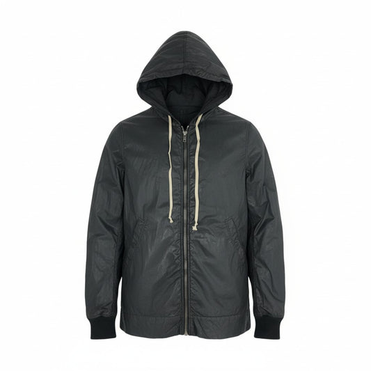 8L5 Rick Owens リックオウエンス コーティングパーカー ジップパーカー DRKSHDW アウター DU3762 Lサイズ ブラック メンズu02t