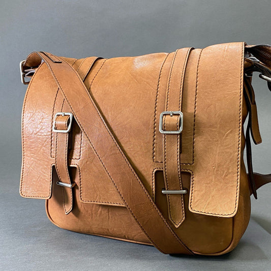 Hg9 BRUNELLO CUCINELLI ブルネロクチネリ 最高級 レザーショルダーバッグ ブラウン leather メッセンジャーバッグ 本革 フォーマル 大容量◎