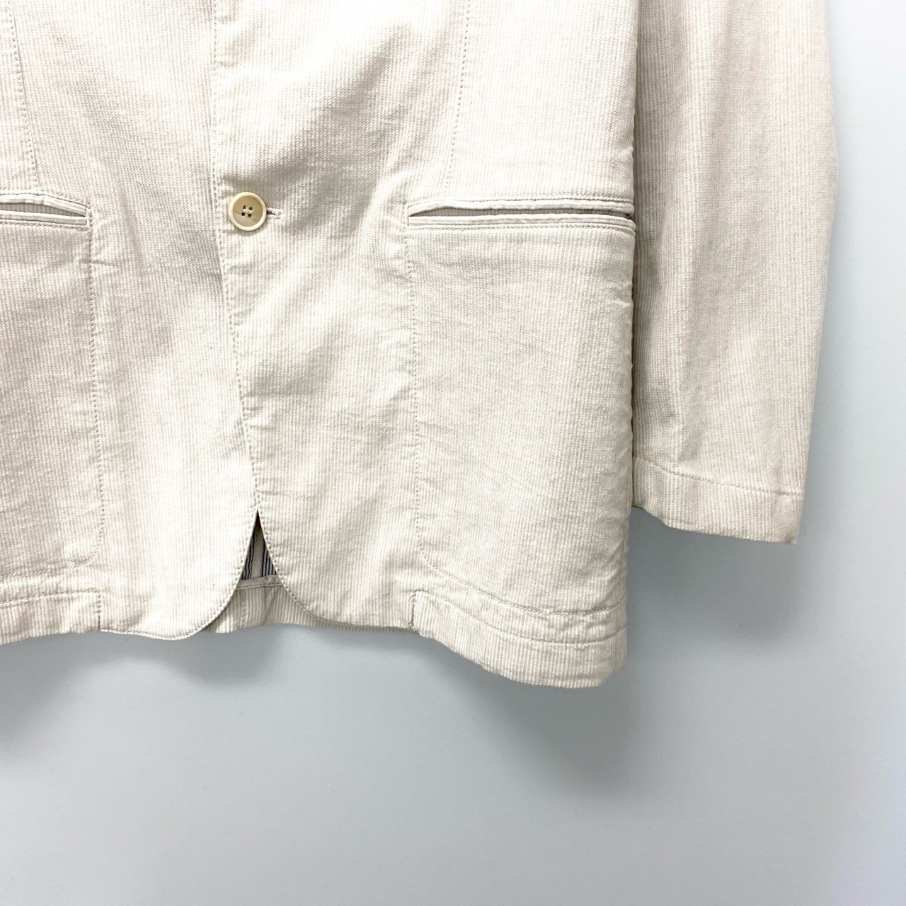 18c20 ARMANI COLLEZIONI アルマーニコレッツォーニ テーラージャケット サマージャケット 48 アイボリー メンズu02t