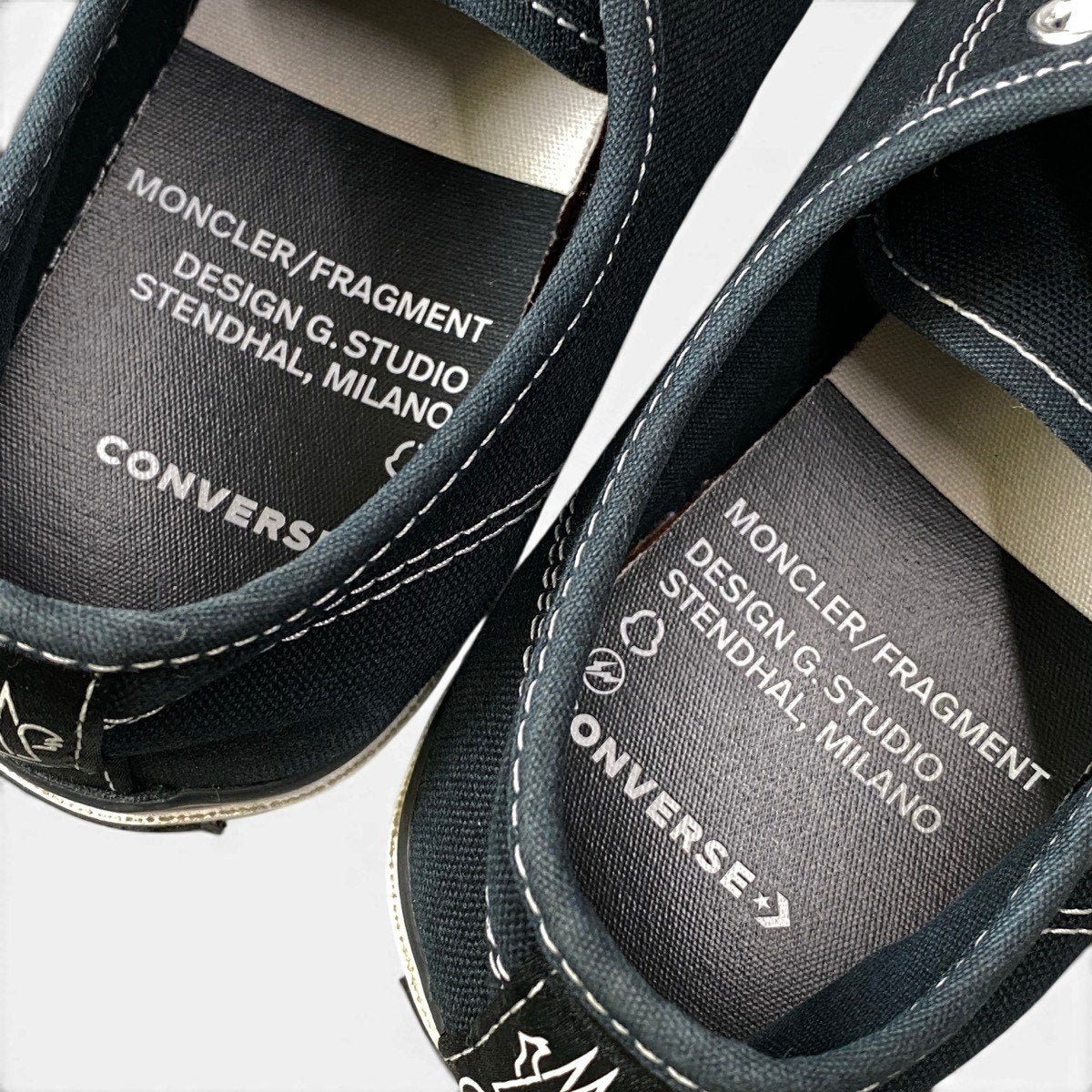 1g8 CONVERSE コンバース JACK PURCELL Moncler × Fragment Design コラボスニーカー ローカットスニーカー 24.5cm ブラック ホワイト メンズ レディース ユニセックスo07t