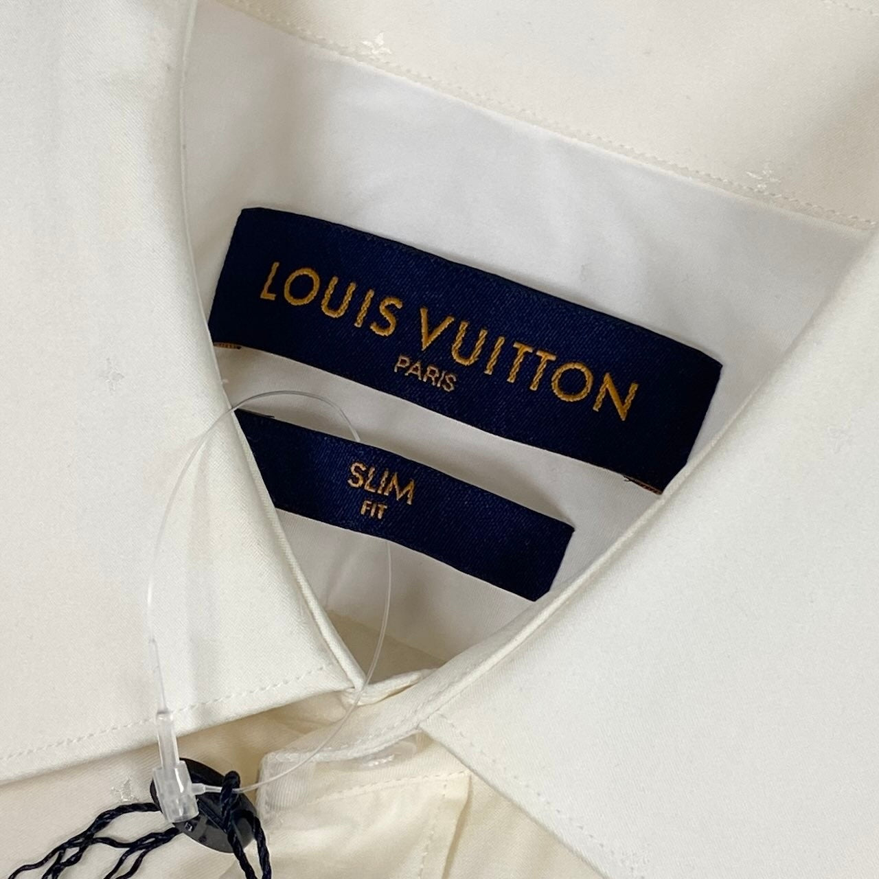 Me1 【未使用タグ付】 LOUIS VUITTON ルイヴィトン モノグラム ジャガード シルクシャツ ロングスリーブシャツ SLIM FIT RM212F ZLC HKS8PW サイズ39/15-1/2 ホワイト メンズ 紳士服k02i