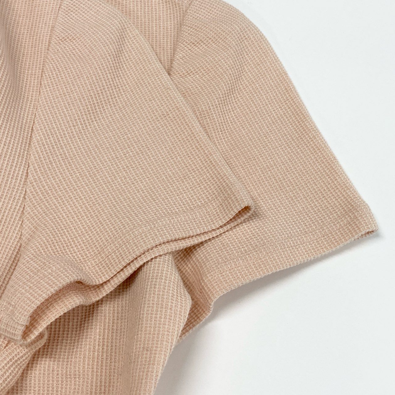 Ca14 CHANEL シャネル P51842 2015SS タイトフィット 半袖カーディガン トップス サイズ34 ピンク系 コットン/ナイロン/スパンデックスta1