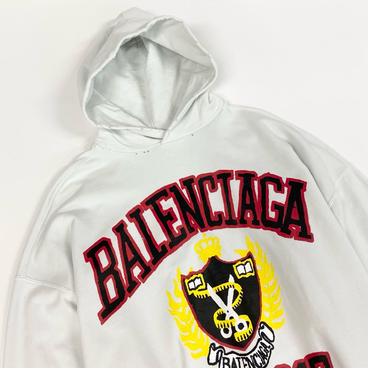 d7 BALENCIAGA バレンシアガ ダメージ加工 フードパーカー 2022 デムナ