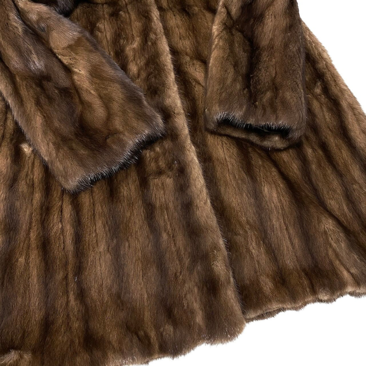47j16 毛皮コート パステルミンク 着丈115cm 超ロングコート 本毛皮 裏地刺繍 Free ブラウン MINK FUR レディースu02t