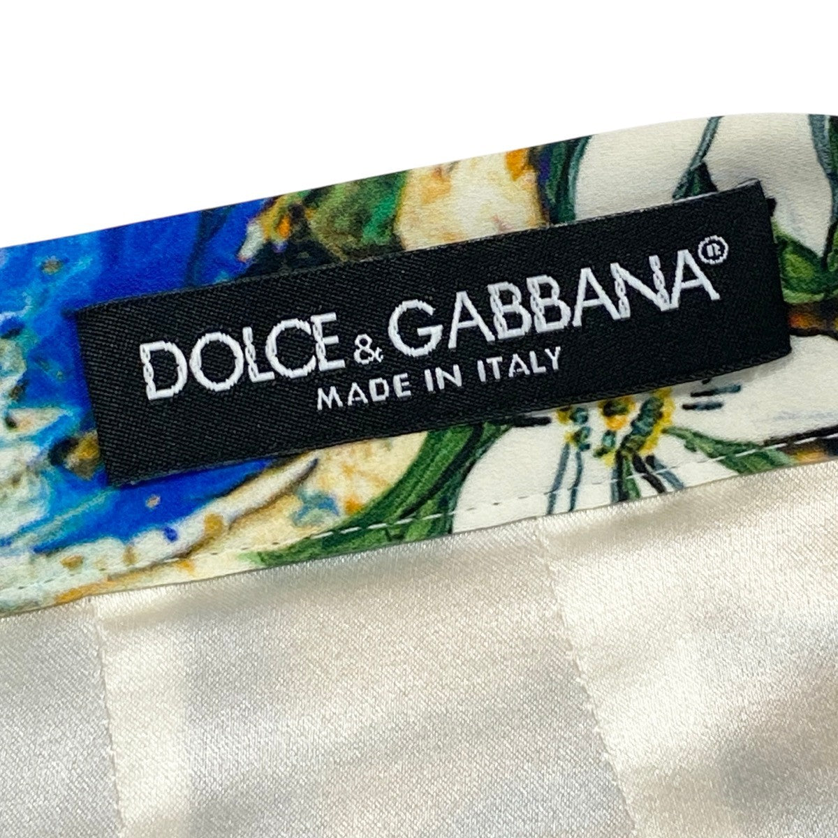 g13 【極美品】DOLCE＆GABBANA ドルチェアンドガッバーナ シルクスカート マヨルカ花柄 膝丈 イタリア製 38サイズ マルチカラー レディース 女性用u02t